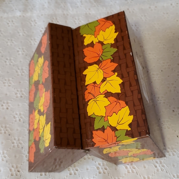 VTG Recipe Tin Rustic Farmhouse Fall Decor Leaf Orange Brown Yellow - Picture 15 of 15